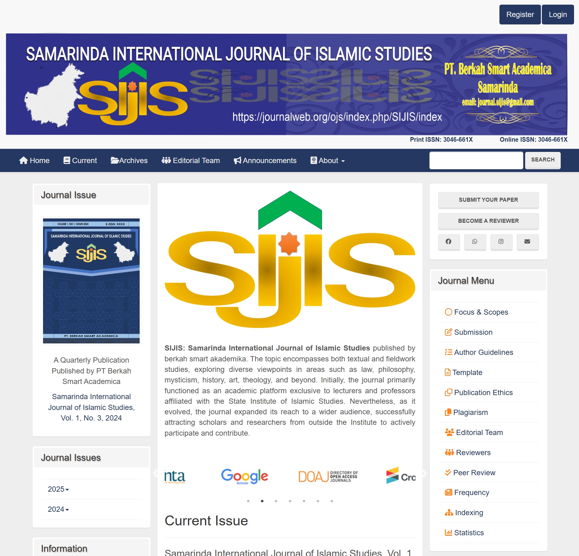 Open Journal Systems (OJS) Theme of Samarinda International Journal of Islamic Studies (SIJIS)